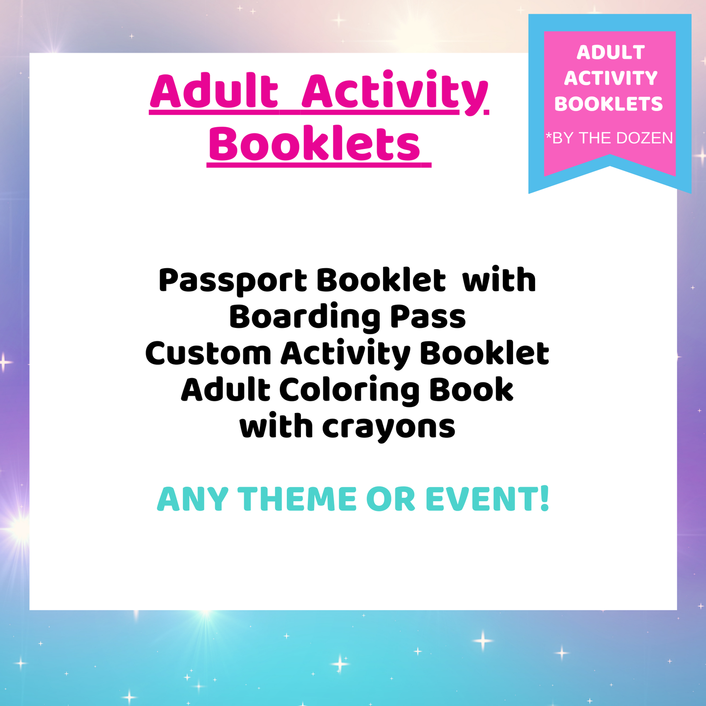Adult Activity Booklets (By the Dozen)