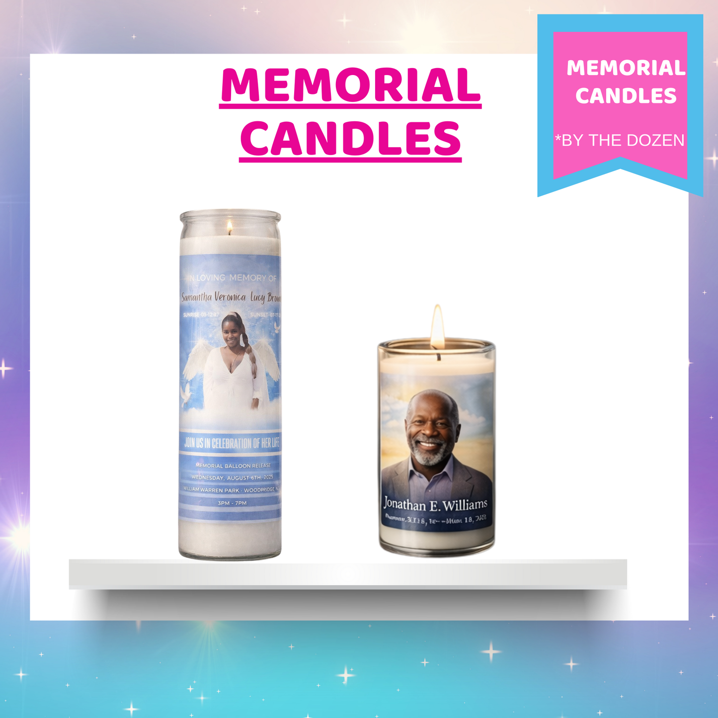 Memorial Candles – Custom Remembrance Candles (By the Dozen)