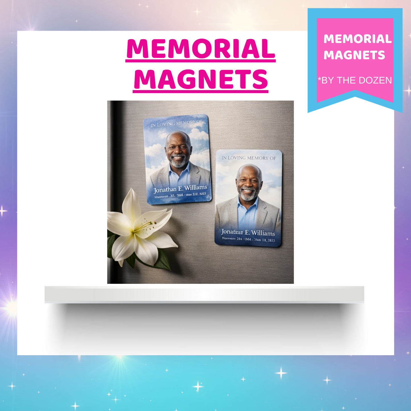 Memorial Photo Magnets – Custom Remembrance Keepsakes (By the Dozen)