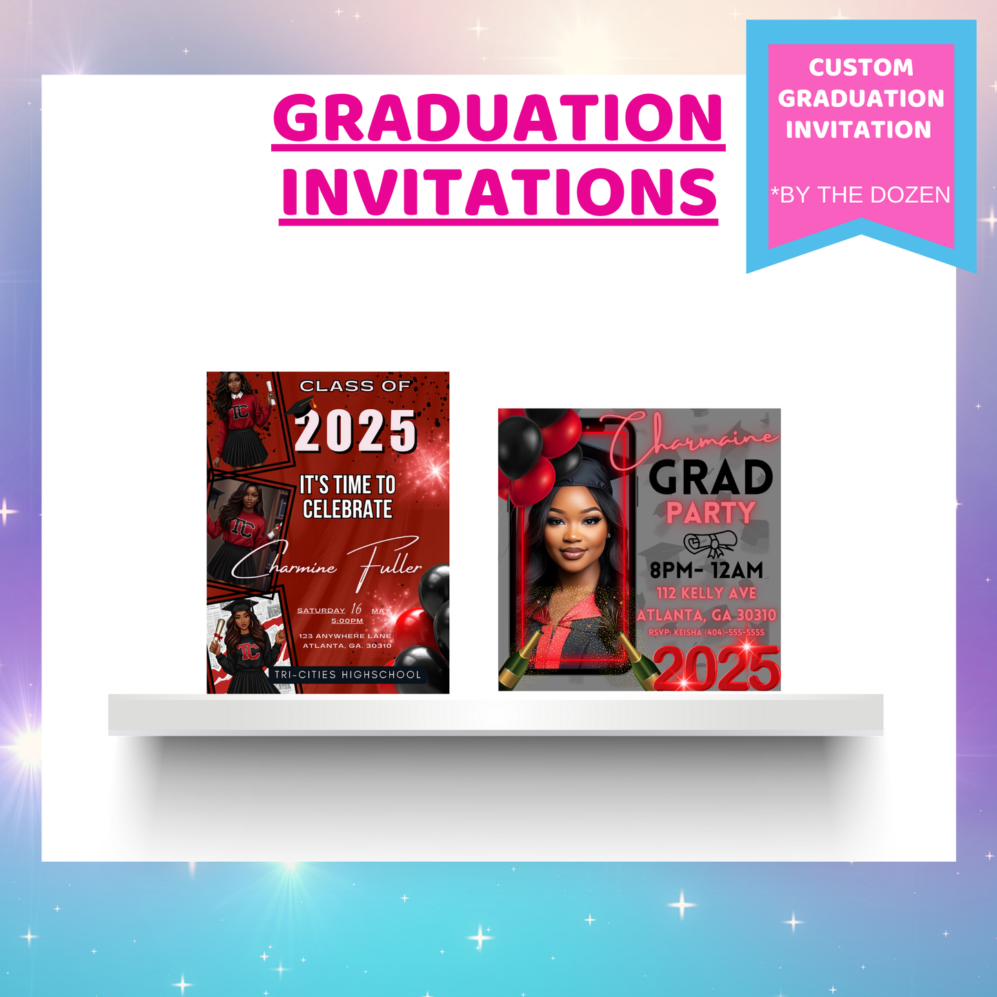 Graduation Party Invitations – Custom Digital or Printed Invitations