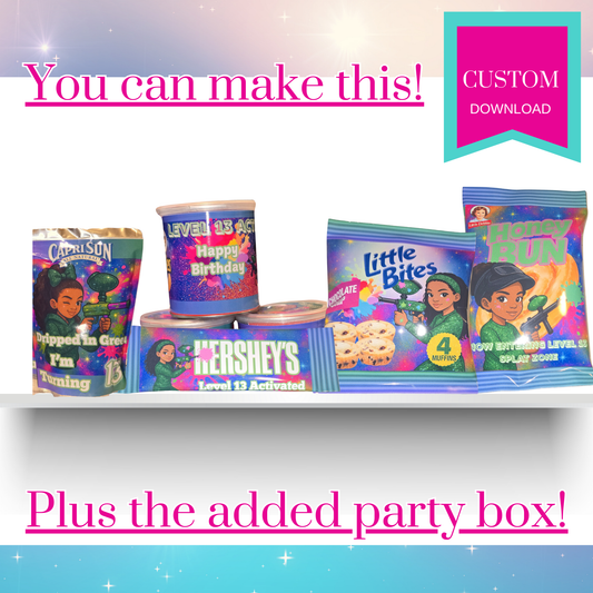 Paintball Party Printable Pack- Editable Templates