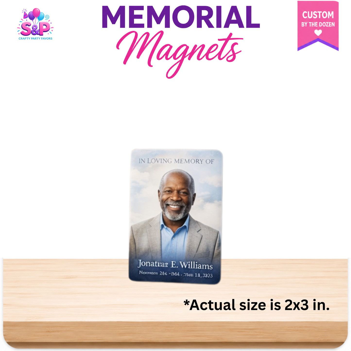 Memorial Photo Magnets – Custom Remembrance Keepsakes (By the Dozen)