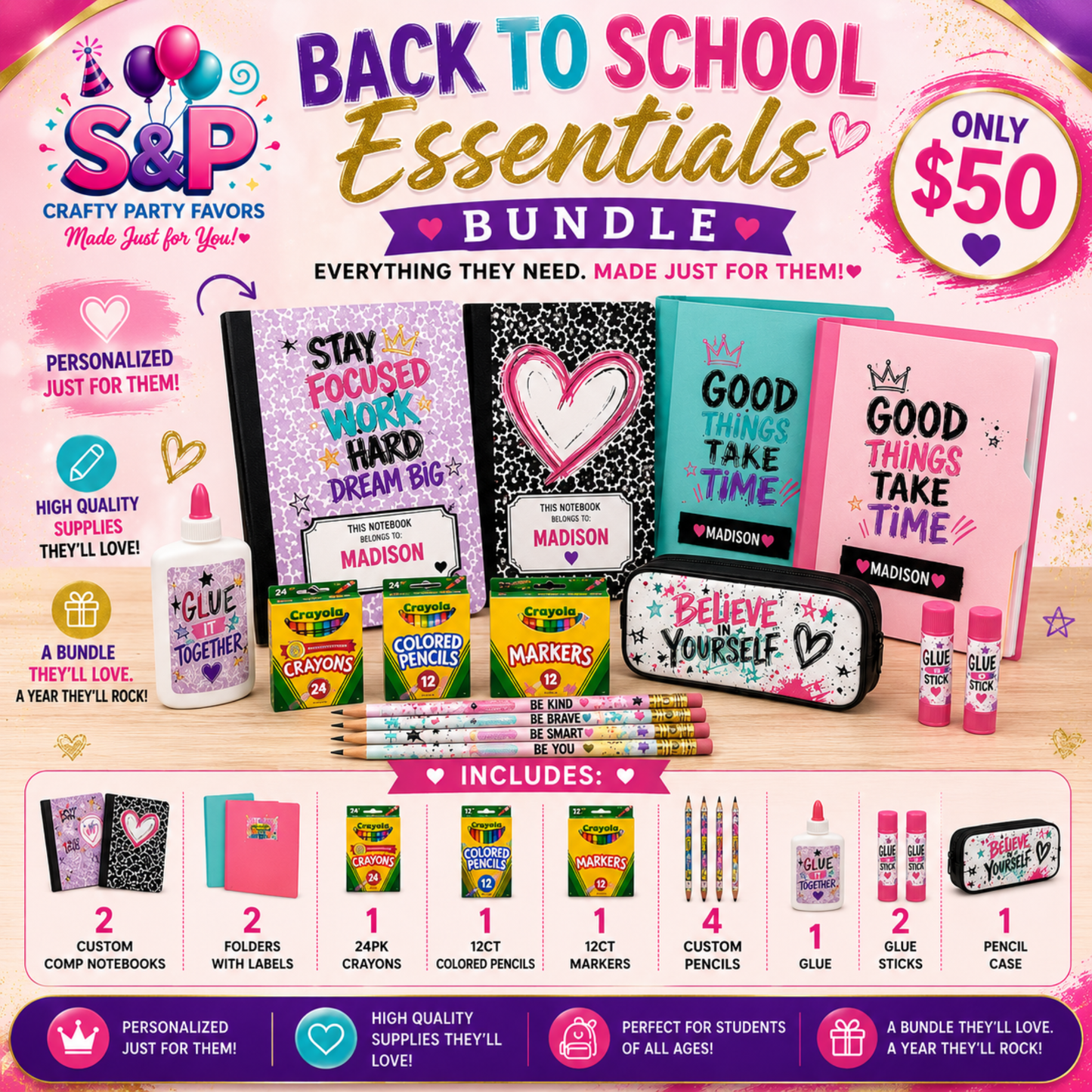 Back to School Essentials Bundle | Custom School Supplies