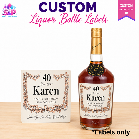 Custom Liquor Bottle Labels | Personalized Bottle Labels by the Dozen