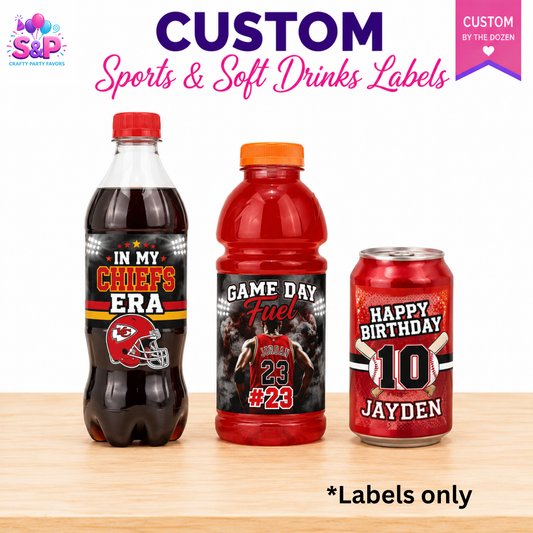 Custom Sports Drink & Soft Drink Labels | Personalized Drink Labels by the Dozen