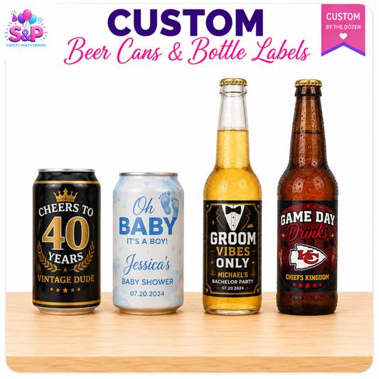 Custom Beer Bottle & Can Labels | Personalized Beer Labels by the Dozen