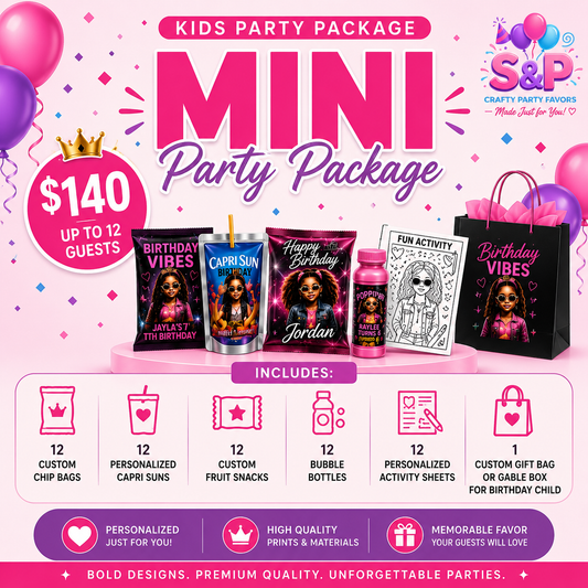 Mini Kids Party Package | Custom Birthday Party Favors