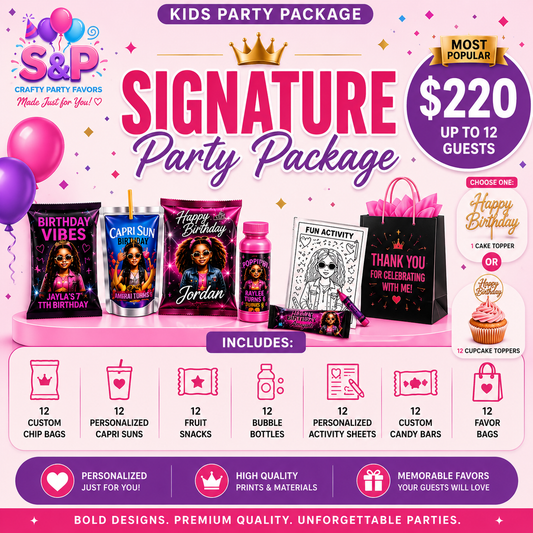 Signature Kids Birthday Party Package | Custom Party Favor
