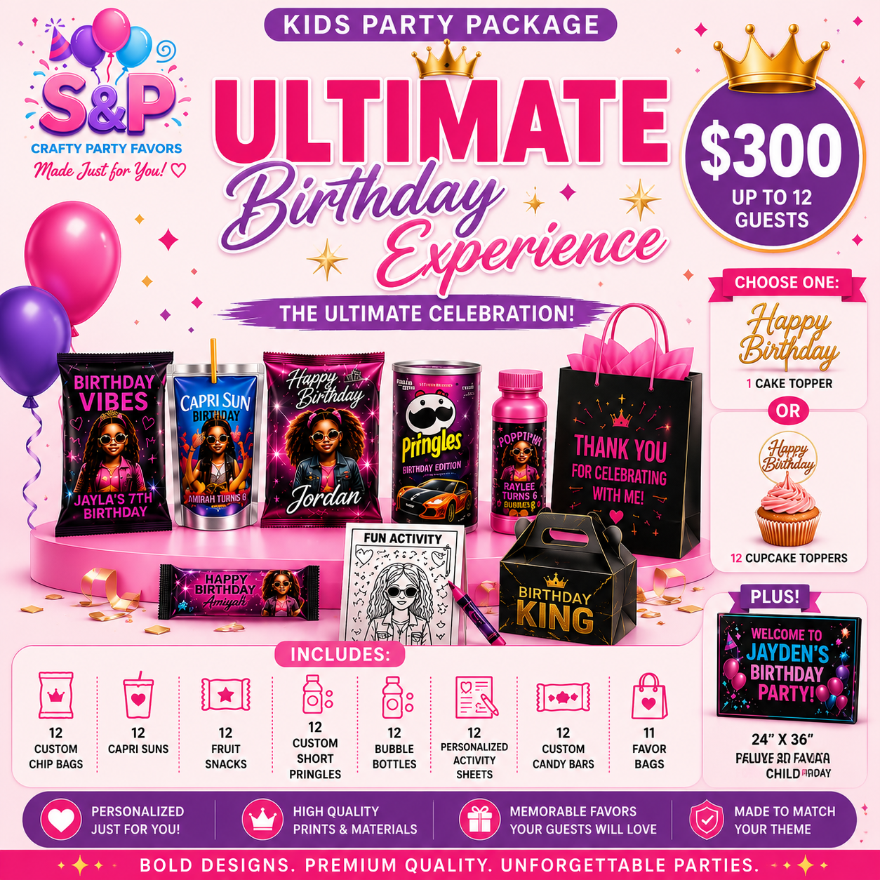 Ultimate Kids Birthday Party Package | Custom Party Favors
