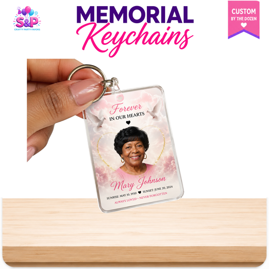 Custom Memorial Photo Keychains | Personalized Funeral & Celebration of Life Keepsakes