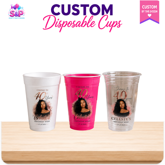 Custom Disposable Cups | Personalized Party, Styrofoam & Clear Cups by the Dozen