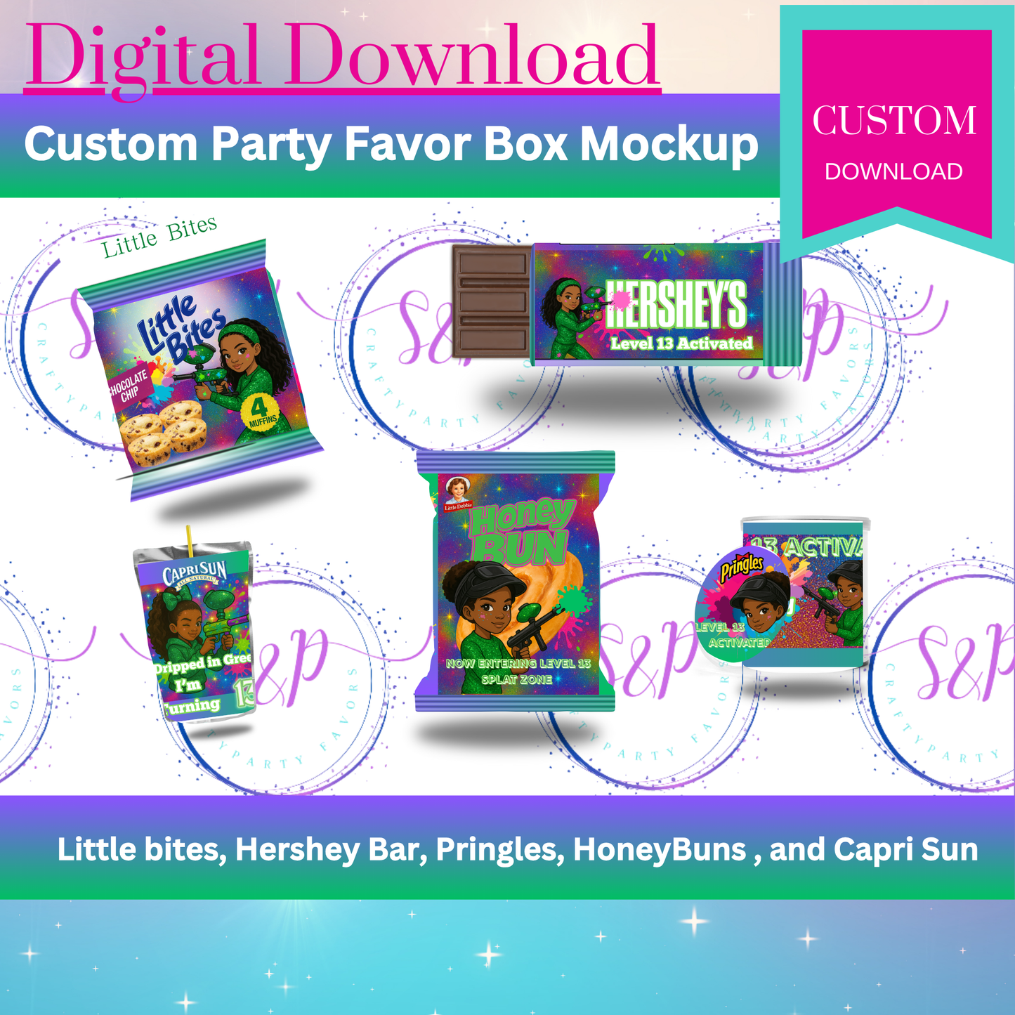 Paintball Party Printable Pack- Editable Templates