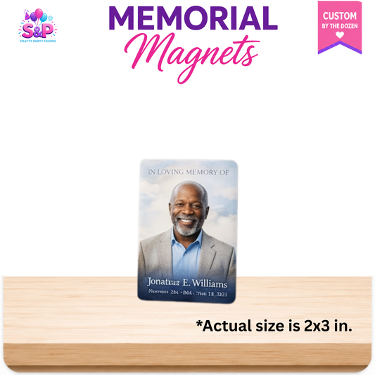 Memorial Photo Magnets – Custom Remembrance Keepsakes (By the Dozen)