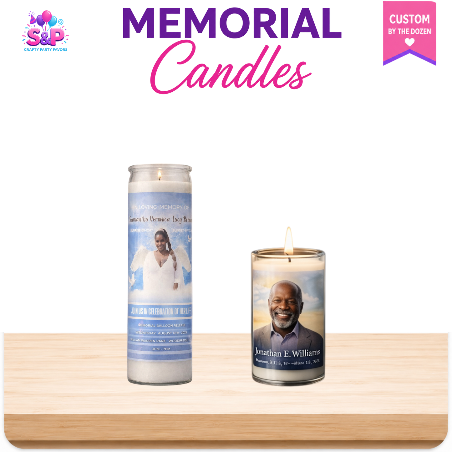 Memorial Candles – Custom Remembrance Candles (By the Dozen)
