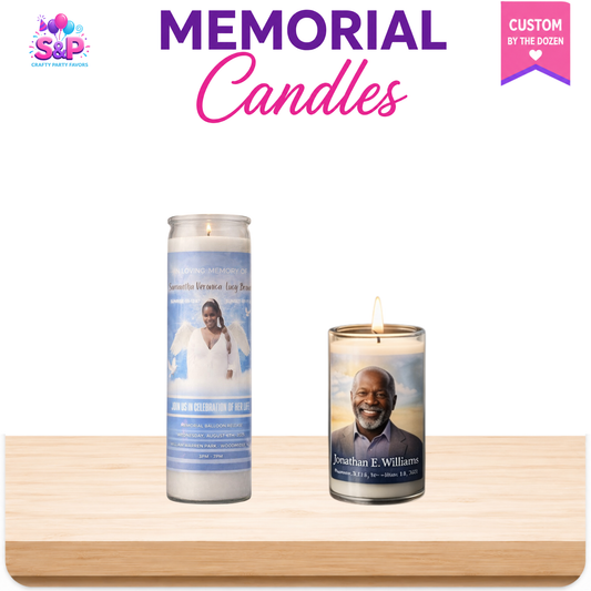 Memorial Candles – Custom Remembrance Candles (By the Dozen)