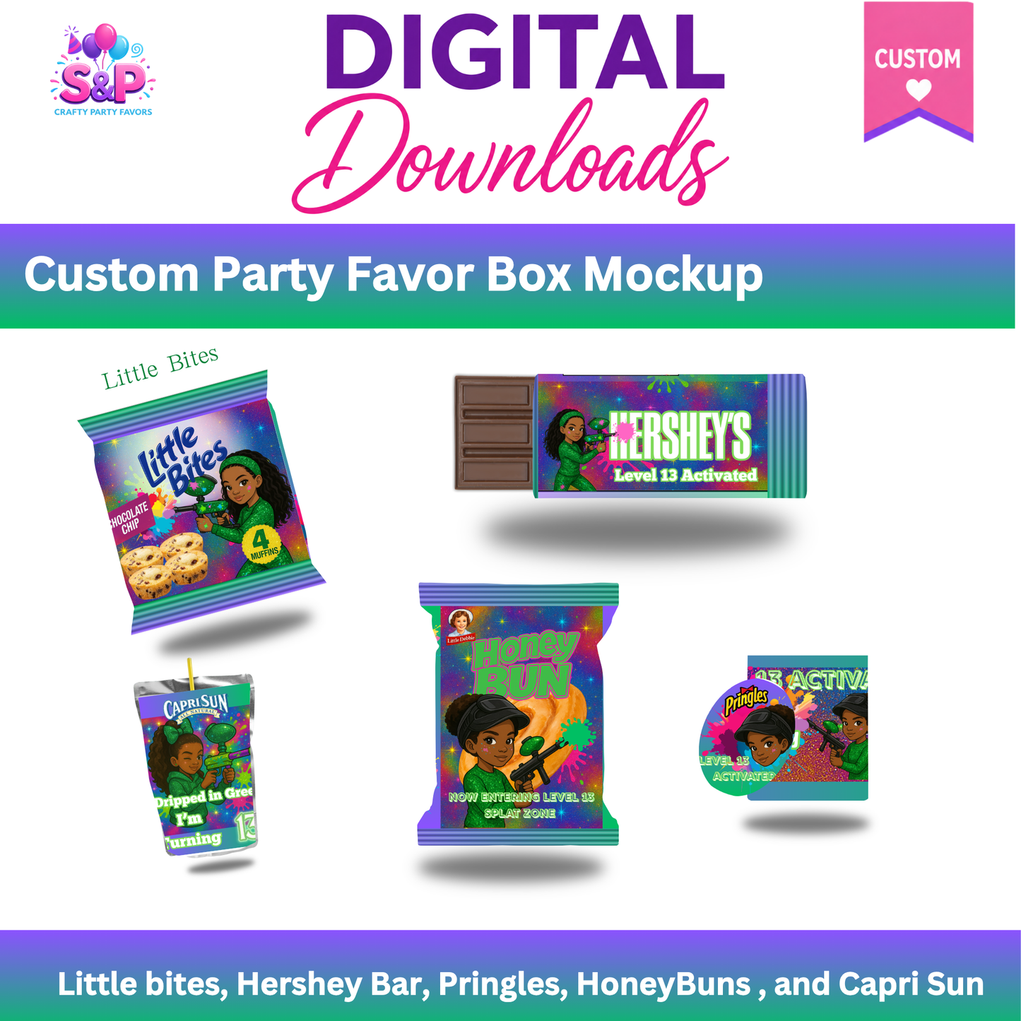 Paintball Party Printable Pack- Editable Templates